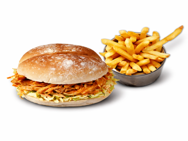 Pulled Chicken Burger Meal
