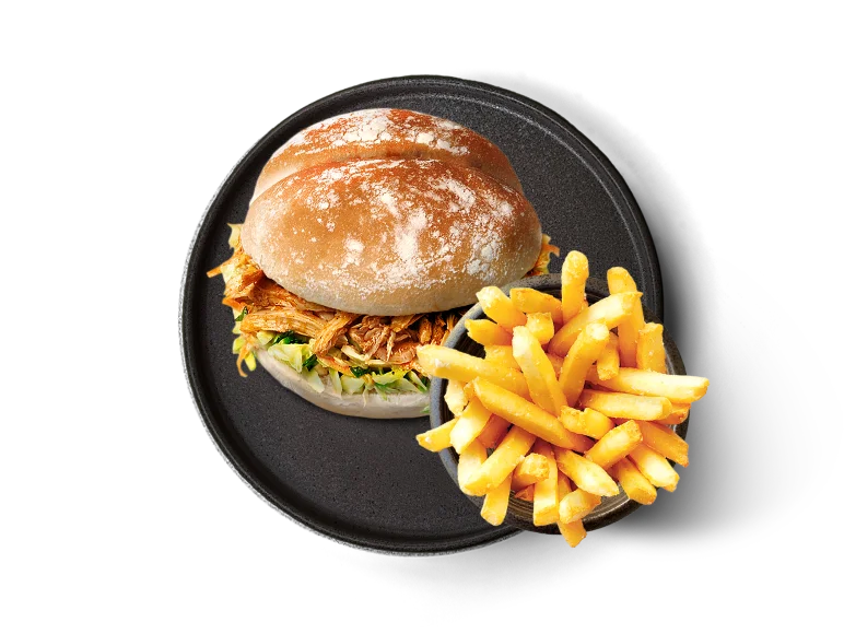 Pulled Chicken Burger Meal
